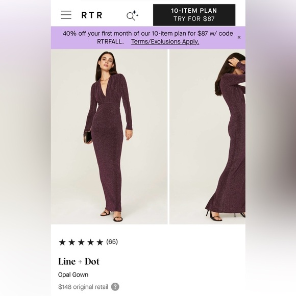 NWT Opal Gown By Line & Dot Women’s Size XS Rent The Runway $148 - Picture 1 of 16